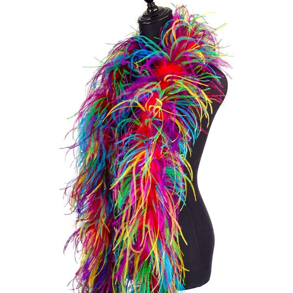 Boa De Plumas De Avestruz De 6 Capas Blanco Natural Plumas Chal Boas De Avestruz Para DecoracióN Superior De Vestido De Novia Personalizado Plumas 6Ply 0.5M-image