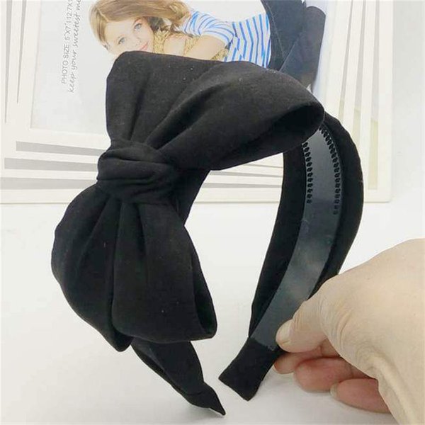 Diademas SóLidas Con Lazo Para Mujer Diademas Anchas De Moda Diademas Para NiñA Diademas Para El Cabello Femenino Lazo Para El Cabello Aro Para La Cabeza SombrereríA Accesorios Para El Cabello Black-image