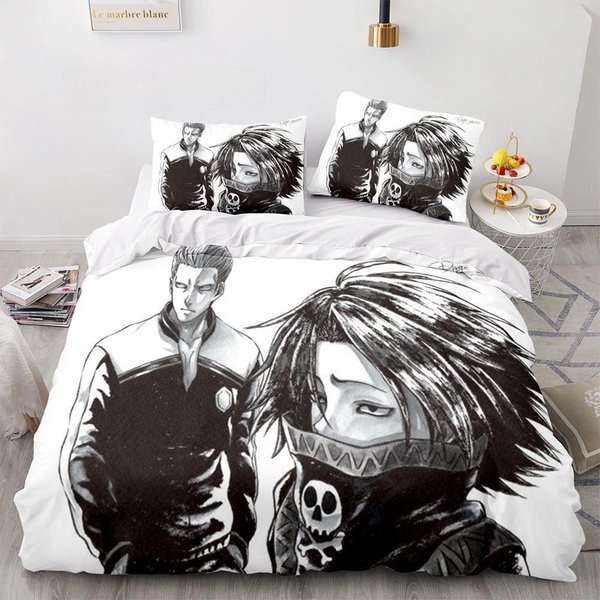 Modny Anime Hunter×Hunter PośCiel Pojedyncza Twin PełNa Queen King Rozmiar Zestaw PośCieli Dla DorosłYch Dzieci Sypialnia Poszewka Na KołDrę Zestawy Tekstylia Domowe EU Twin 135X200Cm White-image