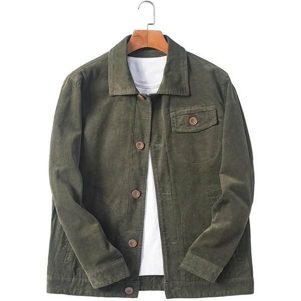 Chaqueta Abrigo Nuevo De Pana Para Hombre Chaqueta De Solapa Casual Holgada Casual Para JóVenes Talla Grande Para Hombre 4XL Gray-image