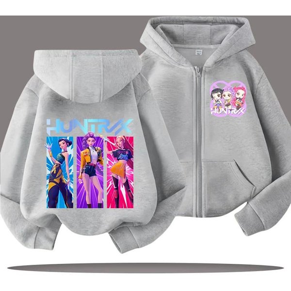 Zabawne Bluzy Rozpinane Kpop ŁOwcy DemonóW Bluza Ubrania DziecięCe Dziecko Dziewczynka ChłOpiec Bluza Rozpinana Z Kapturem Codzienny Top 100-image