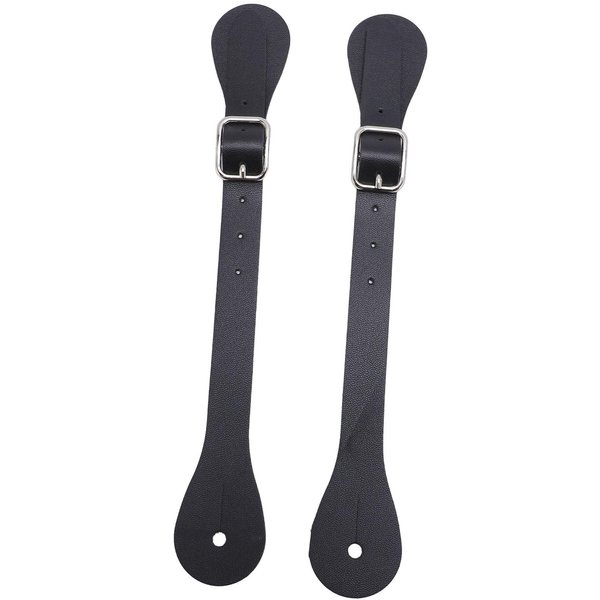 Par De Correas De Espuelas De Cuero SintéTico Longitud Ajustable 22Cm De Largo Soporte Para Espuelas De Vaquero Occidental Para Negro-image
