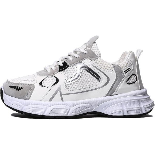 Zapatillas Deportivas Nuevas Para Mujer Zapatillas De Papá De Suela Gruesa Zapatillas De Malla Transpirable A La Moda Suela De Esponja Para Exterior Zapatillas Blancas PequeñAs 40 White-image