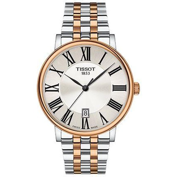 Reloj Tissot Serie Carson Movimiento De Cuarzo Resistente Al Agua 50M Caja De Acero Inoxidable 40Mm Esfera Plateada Brazalete De Acero Inoxidable T122.410.22.033.00 Basic Set (Wrist Watch+Watch Box)-image