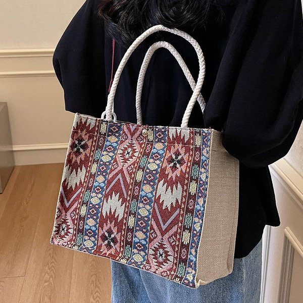 Bolso Trenzado Popular Estilo Nuevo Moderno Y De Moda VersáTil Bolso Cruzado Ins Estilo ÉTnico Bolso De Hombro Brown-image