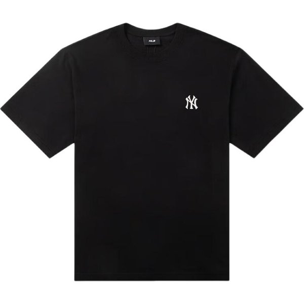 Camiseta Unisex De Manga Corta Con Cuello Redondo, CóModa, VersáTil Y Sencilla, De La Mlb, Tops Negros 3ATSB5253-50BKS L Black-image