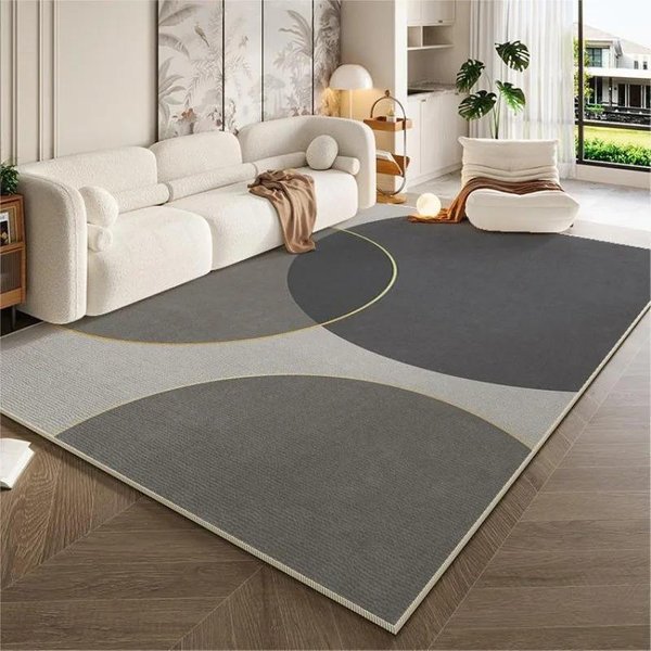 Nowoczesny Luksusowy Geometryczny Dywan Szary DużY Dywanik Do Salonu AntypośLizgowy Zmywalna Mata Do Sypialni Dekoracja Domu 80X120Cm 31X47Inch-image