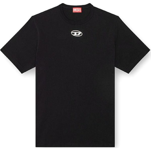 Diesel Ss25 OkrąGłE-D Metalowe Logo Codzienny OkrąGłY Dekolt KróTki RęKaw T-Shirt MęSkie Koszulki Czarne A178800CLBR-9XX XXL White-image