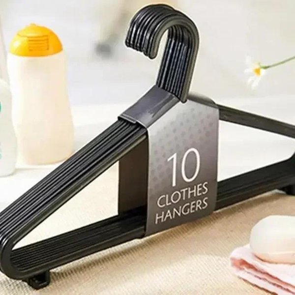 10 Sztuk Dla DorosłYch Plastikowe Wieszaki Na Ubrania Wieszak Na Ubrania AntypośLizgowy Suchy PrzenośNy Domowy Organizer Na Ubrania Szafa OszczęDność Miejsca 10Pcs-image