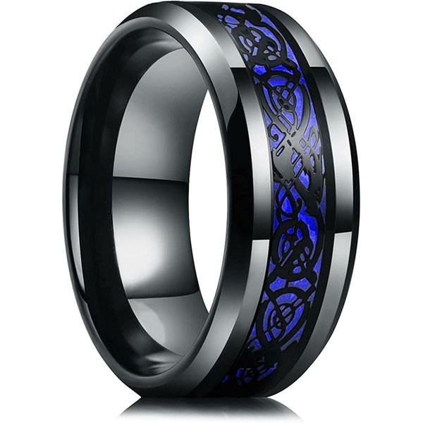Anillos Modernos De Acero De Titanio Negro De 8 Mm Para Hombres Mujeres Ranura MultifacéTico Acero Inoxidable Anillo De Hombre Alianza JoyeríA 13 Gray-image