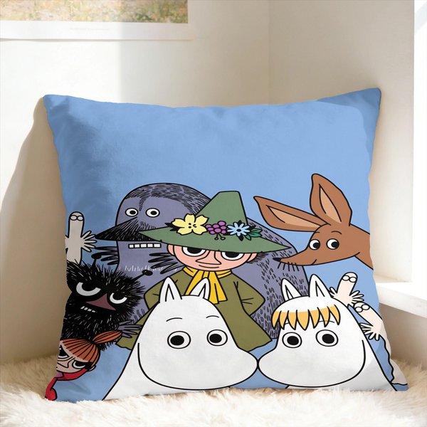Urocza Poszewka Na Poduszkę M-Moomins Poszewka Na Poduszkę Z Nadrukiem Nowoczesna Poszewka Na Poduszkę Do Sofy Dekoracja Domu 50X50Cm-image
