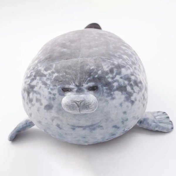 Poduszka W KształCie Foki Blob Chubby Realistyczne Pluszowe Zwierzę Morskie Urocza Foka MięKka Lalka Symulacja Foki Zabawki Dla Dzieci Prezent Urodzinowy 30Cm BiałY-image