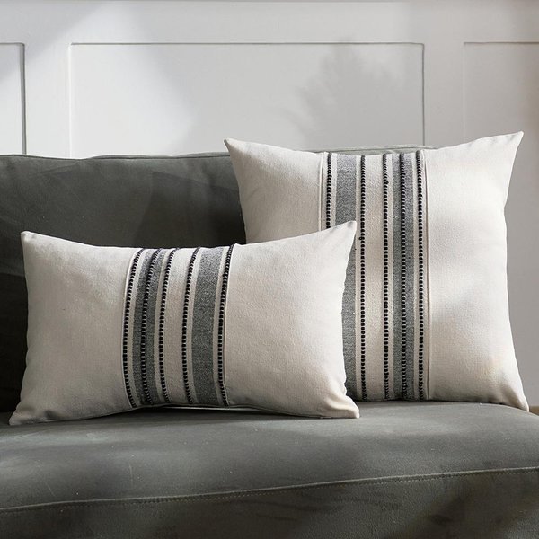 Fundas De CojíN Rayadas Estilo Boho Lujo Moda Granja Para DecoracióN De Hogar Sala De Estar Cama Sofá 30X50Cm Gray-image