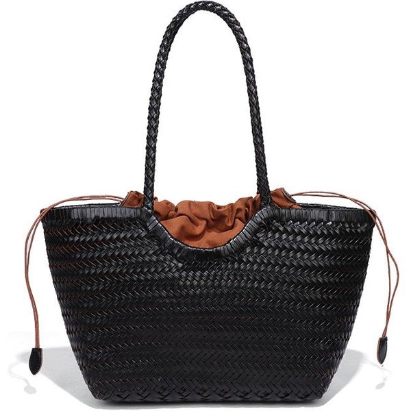 Foreskin Femenino De Mano, Bandolera, Bolso Tote Foreskin De Axila, Bolso Tejido Nicho, Cesta De Verduras De Gran Capacidad, Bolso De Madre Black-image