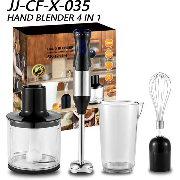 Batidora De Mano EléCtrica 4 En 1, Batidora De Mano, 1000 W, Cuchilla De Acero Inoxidable, Batidora De InmersióN Para Verduras, Carne, Huevos, Exprimidor-image