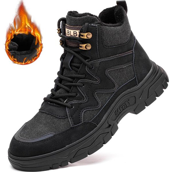 Botas De Seguridad Para Hombre Zapatos De Seguridad Indestructibles Zapatillas De Trabajo Puntera De Acero Antideslizantes Antiaplastamiento Zapatos De Trabajo Botas Para Hombre 39-image