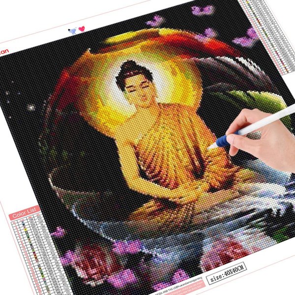 5D Diy Diamante Pintura Mosaico Buda Punto De Cruz Completo Cuentas Cuadradas Kit ImáGenes 30X30Cm-image