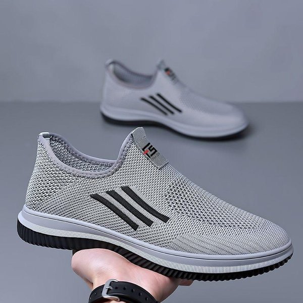 Nuevos Zapatos Para Hombre, Zapatos Deportivos Casuales, Zapatos De Malla Tejida Para Hombre, Zapatos Para Correr Sin Cordones 44-image