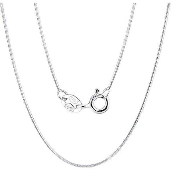 JoyeríA Collar De Plata De Ley S925 Cadena Serpiente Octagonal Cadena ÚNica Colgante Para Dama 40CM White-image