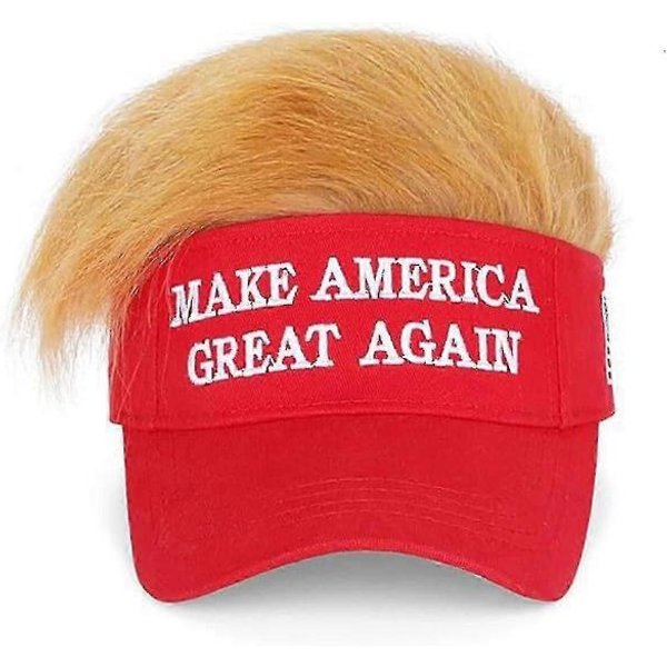 Maga Hat Cap Donald Trump Hat With Gold Wig Make Keep America Great Again-image