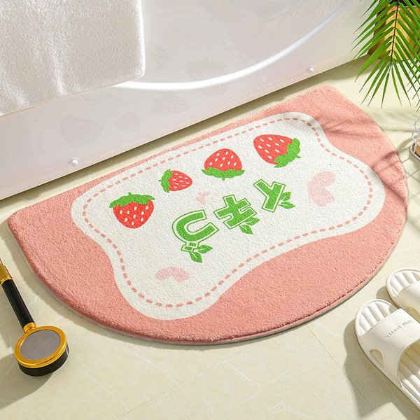 Alfombra Absorbente Para BañO Alfombra Semicircular Antideslizante Para BañO Alfombra De Puerta Para Alfombra Para Pies Para Alfombra De Puerta Para Entrada Y Recibidor 50*80Cm-image