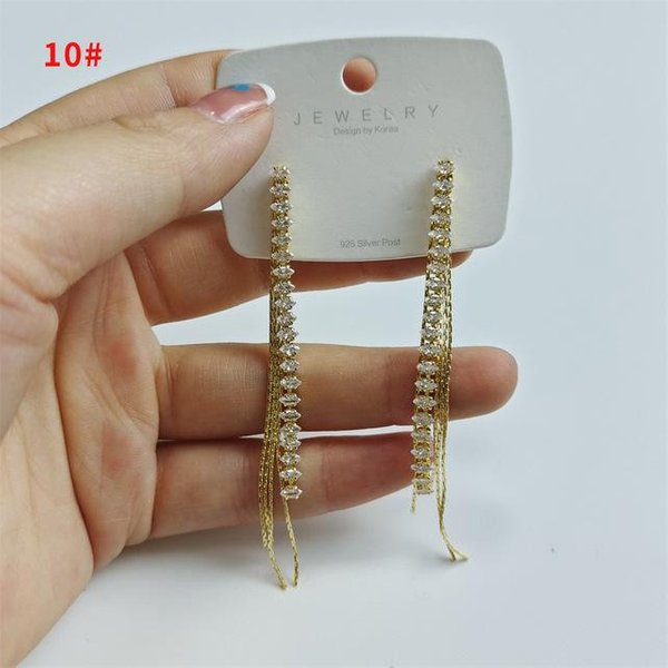 Europa Y AméRica Lujosos Pendientes De Borla De Zirconia De Diamante Completo Temperamento Estilo Largo DiseñO Minoritario Pendientes De Gancho Para La Oreja Femeninos Gray-image