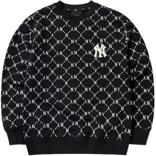 MLB New York Yankees Bluza Z Nadrukiem Na CałEj Powierzchni Swobodna Bluza Z OkrąGłYm Dekoltem Jesień Unisex Bluza Czarna 3AMTM0314-50BKS XL Black-image