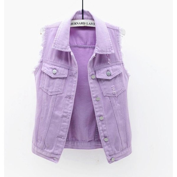 Wiosna Lato Kolor Denim Kamizelka Damska KróTka KoreańSka LuźNa Kurtka Z DłUgim RęKawem Student Top Xxxl Gray-image
