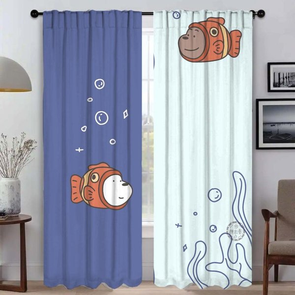 Cortinas Para El Hogar, 2 Piezas, Lindas Cortinas De DecoracióN De Halloween Para Dormitorio, Cortina Para Ventana De HabitacióN, 2 Paneles, Cortinas Infantiles W50Xh70Cmx2Pcs-Cl-image