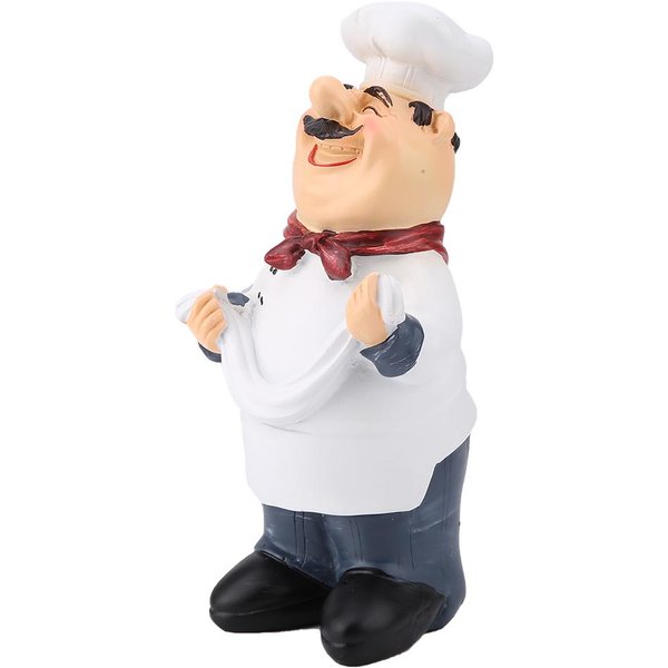 Figurita De Resina American Vintage Country Happy Chef DecoracióN Para El Hogar, Restaurante, CafeteríA, Mesa (71110-02)-image