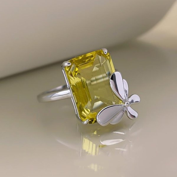 Nuevo Anillo De Mariposa Azul Oro Circonita Europa Y Estados Unidos Moda No.8-image