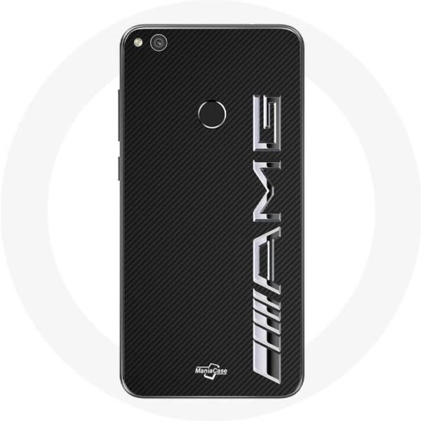 Funda Para Huawei P8 Lite 2017 Logo Amg Textura De Carbono-image