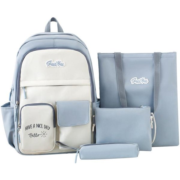Nueva Mochila Escolar Ins Japonesa Para Mujer Color De Contraste Bosque Mochila Para Escuela Primaria Y Secundaria Estilo Coreano Estilo Universitario Mochila Universitaria-image