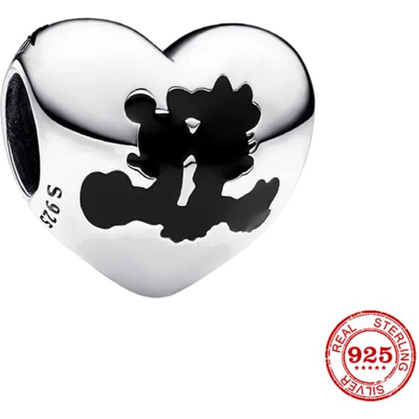 Ajustes De Cobre Pulseras Genuinas Mickey Cuentas De Cristal De Murano Charms Colgantes Collares De Cuentas Hazlo Tú Mismo JoyeríA Para Mujer Regalo Black-image