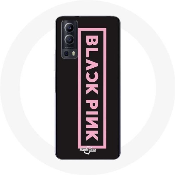Funda Para Vivo Y72 Blackpink Grupo De K-Pop Logo Rosa Fondo Negro-image