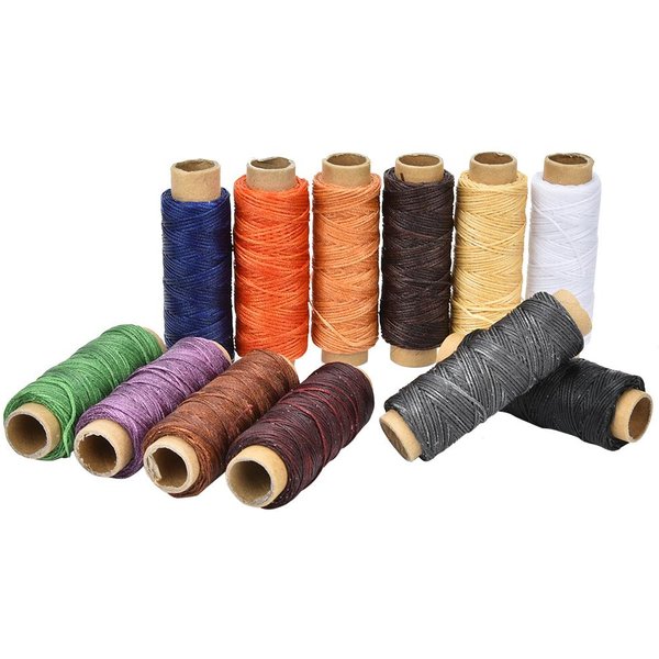 12 Colores 50 Metros/Rollo 150D Hilo De Coser Para ArtesaníA En Cuero Costura A Mano Hilo Encerado-image