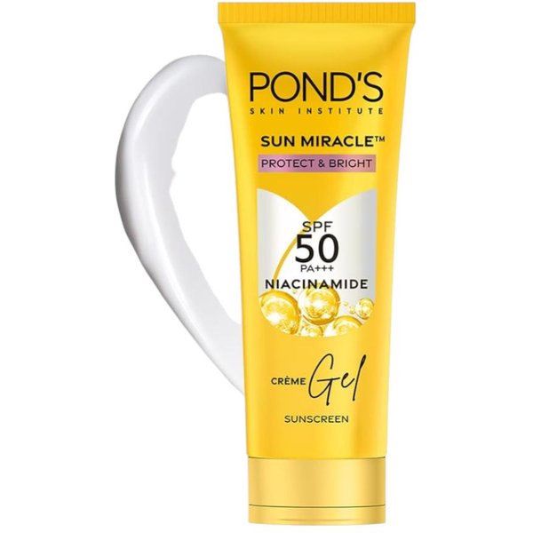 Pond’S Sun Miracle Spf 50 Krem ŻElowy Krem PrzeciwsłOneczny 12G Opakowanie 1 Szt. Na Przebarwienia, Blask, Bez BiałEgo Osadu, Lekka Ochrona Uv Na Twarz-image
