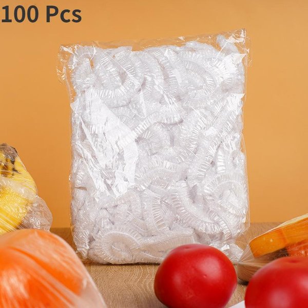 Saran Wrap Jednorazowa OsłOna Na żYwność SpożYwcza Torba Do Przechowywania Warzyw Owocowych Elastyczna Plastikowa Torba Torba Do Przechowywania śWieżOśCi W Kuchni 100Pcs-image