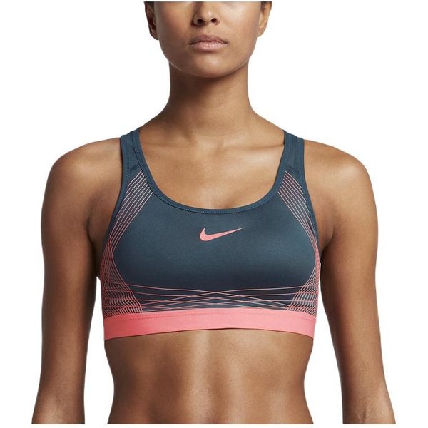 Sujetador Deportivo Nike Con Estampado De Logo Y DiseñO De LíNeas Para Mujer Ropa Interior Azul 832069-464 S-image