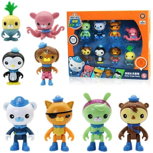 8 Sztuk Octonauts Action Figures Mini Zabawki Barnacles Peso Kwazii Tweak Vegimal Dashi PVC Lalki Modele ZwierzęCe Prezenty BożOnarodzeniowe Dla Dzieci Blue-image