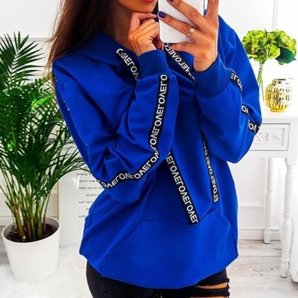Damska Bluza Z DłUgim RęKawem Plus Size Z DłUgim RęKawem Bluza Z Kapturem Z DłUgim RęKawem XL-image