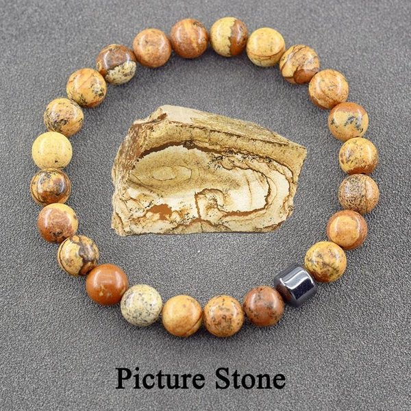 Pulsera De Piedra Natural AutéNtica Para Hombre Y Mujer, Labradorita, Ojo De Tigre Rojo, JoyeríA Con Cuentas De Hematita, Pulsera CilíNdrica, Regalo Al Por Mayor Brown-image