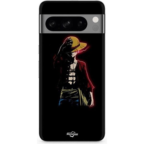 Coque - Maniacase - Google Pixel 8A Pro - Souple - Silicone Noir - One Piece Luffy Negro-image