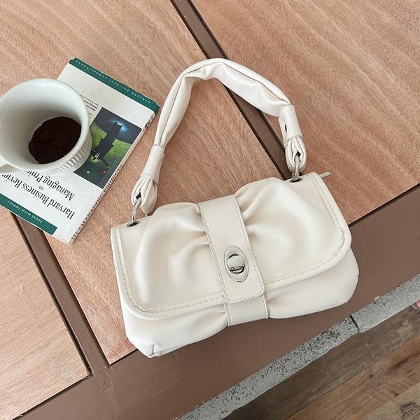 Bolso De Mano Coreano Ins Nicho SúPer Caliente Para Axila Para Mujer Nuevo Retro VersáTil De Un Hombro Cruzado Bolso Nube-image