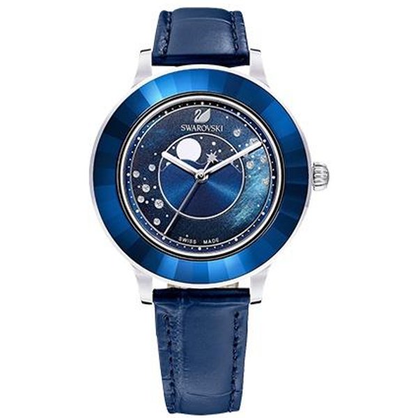 Swarovski Octea Lux Chrono Zegarek UpamięTniająCy LąDowanie Na KsiężYcu Damskie Zegarki Niebieski 5516305 Regular Watch Box,Dark Blue Watch Dial-image