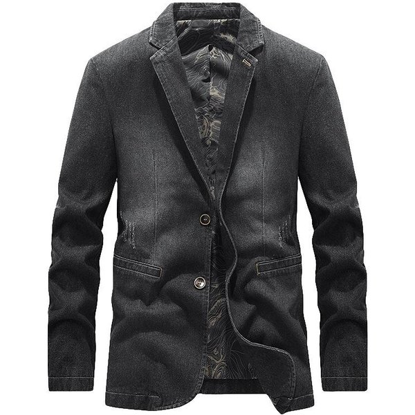 Chaqueta Vaquera Informal Para Hombre, Nueva, De Mediana Edad, Para Primavera Y OtoñO. 2XL Gray-image