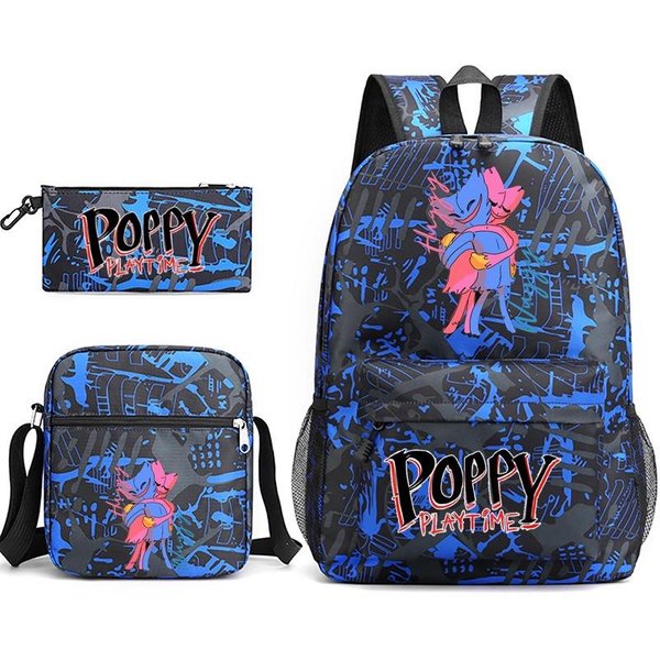 Mochila Escolar Estuche Bolso De Hombro Mochila Set De 3 Piezas Poppyplaytime 3 Piece Set-image