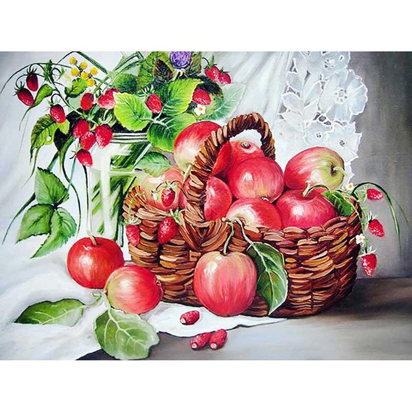 Pintura De Diamantes 5D DIY Manzanas , Bordado, Punto De Cruz, Mosaico De Diamantes De ImitacióN, DecoracióN Del Hogar 20X30CM-image