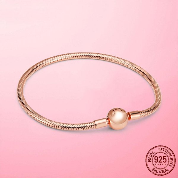 Pulsera Original De Plata 925 Con Abalorios De La Marca Me, Pulsera Con Nudo Infinito A La Moda Para Mujer, JoyeríA Fina De Lujo 18Cm Beige-image