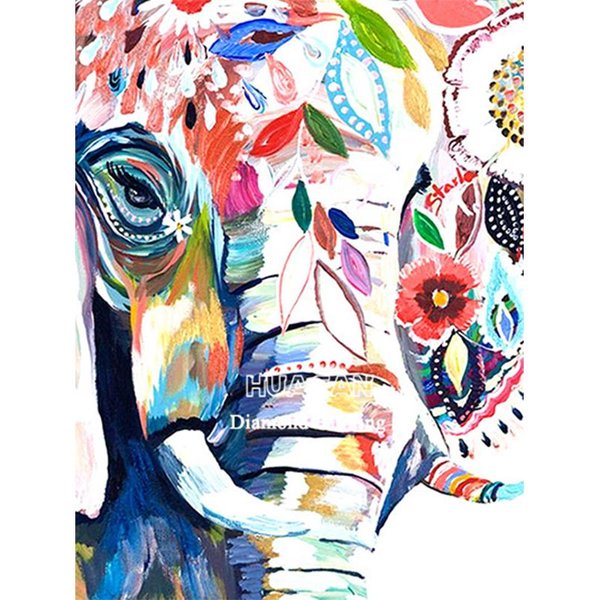 Pintura De Diamantes DIY 5D Elefante Africano Bordado Punto De Cruz 5D DecoracióN Del Hogar 20X30CM-image